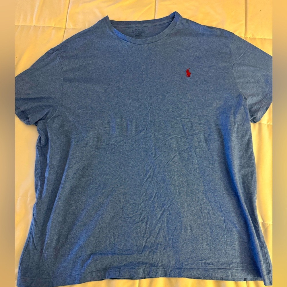 Polo by Ralph Lauren Men's Heather Blue Tee Shirt XXL Classic Fit